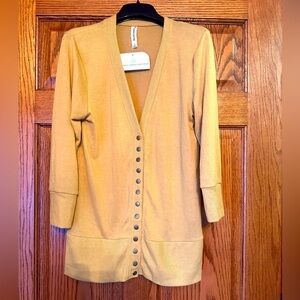 Women's Mustard Cardigan Sweater